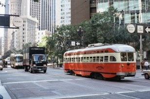 vintage trolley in San Francisco, CA